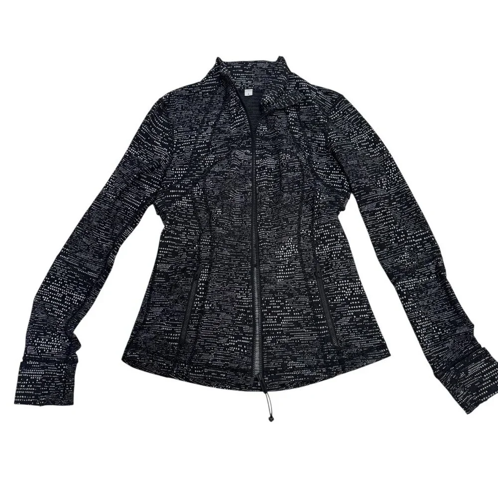 Like New Lululemon Define Jacket – Black White Speckle Print – Size 8 - Picture 3 of 6
